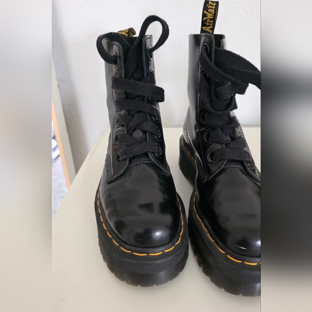 Dr Martens MOLLY Women's Leather Platform Boots - Picture 5 of 6